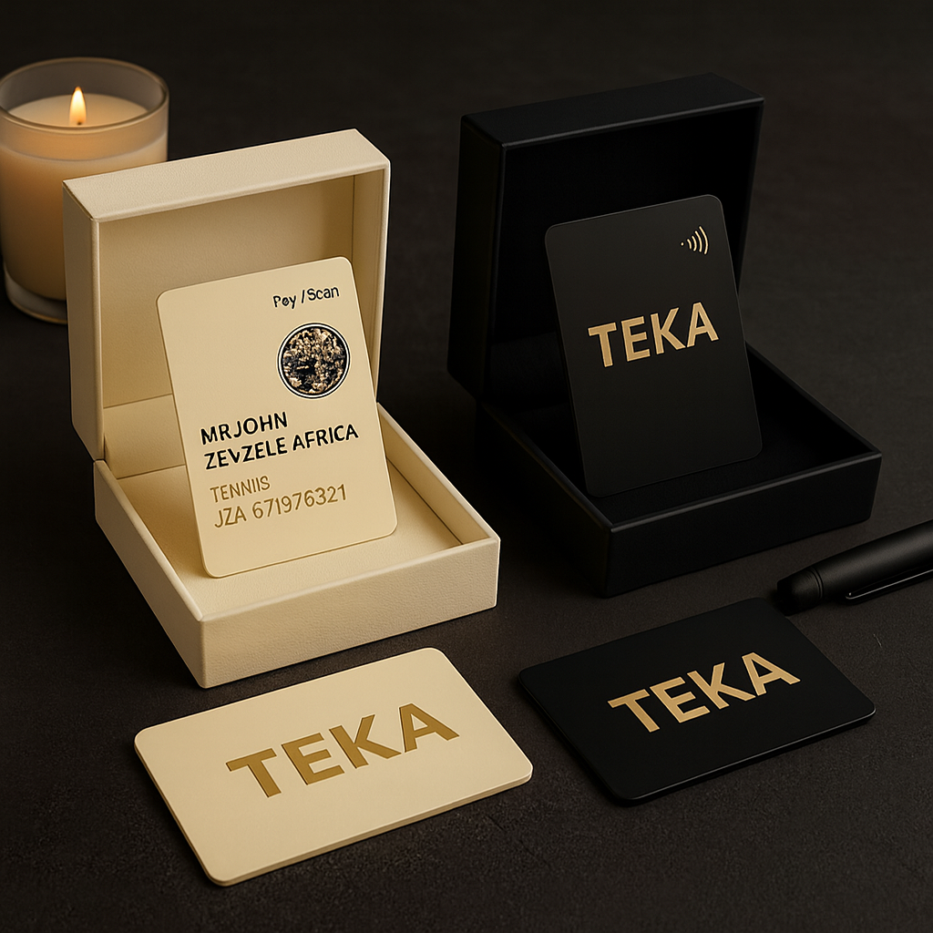 TEKA Cream and Black cards in luxury gift boxes