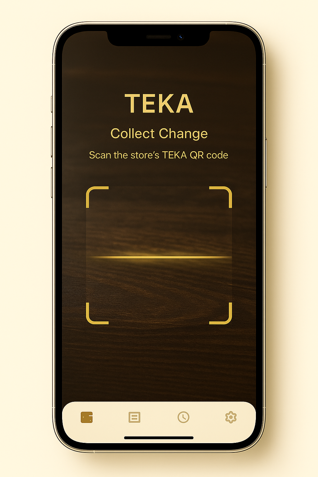 TEKA app QR scanning screen