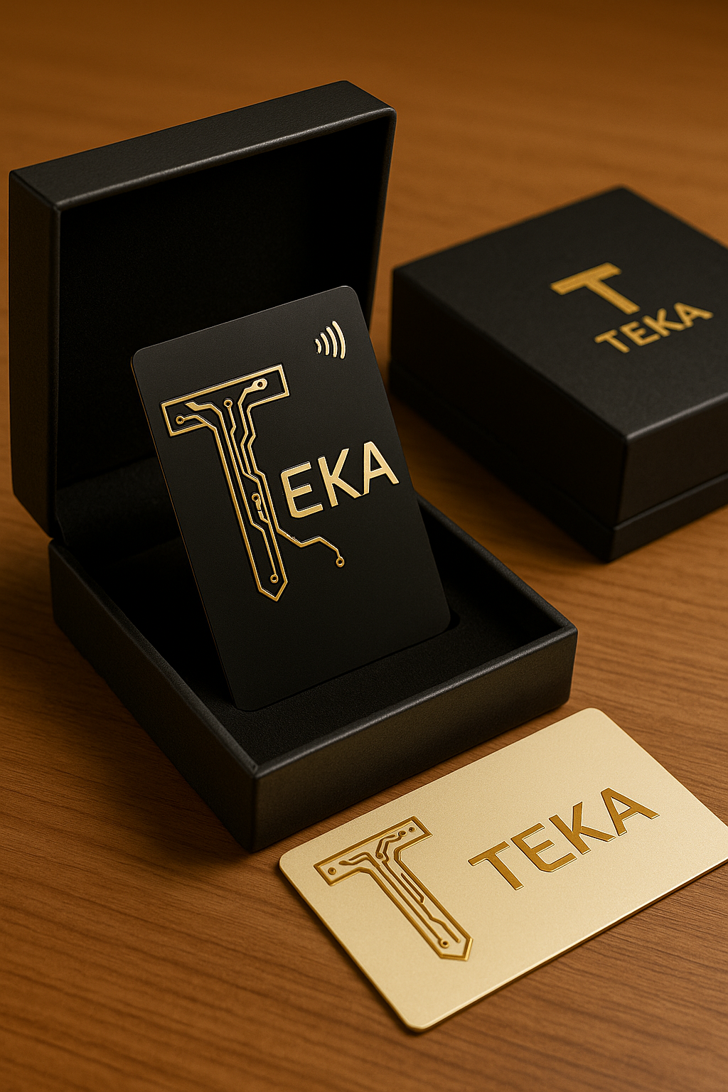 TEKA Black card with circuit design in premium box
